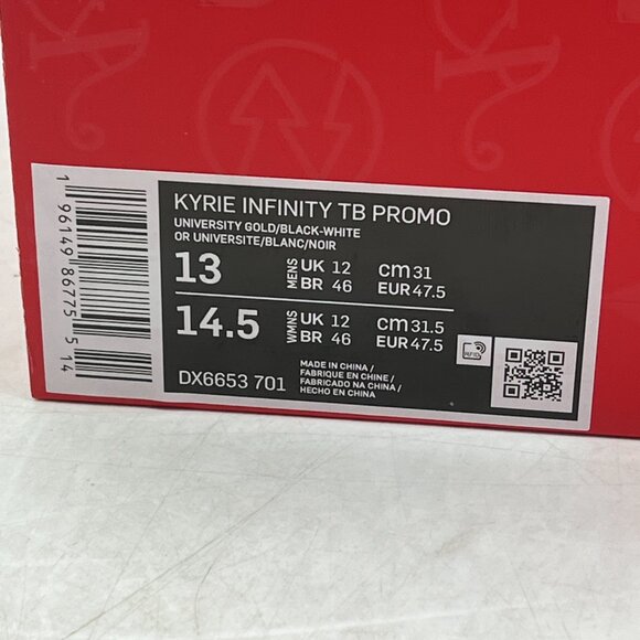 Nike Kyrie Infinity TB Promo Size 13 Gold White DX6653-701 Men Shoes Sneakers - Picture 7 of 8